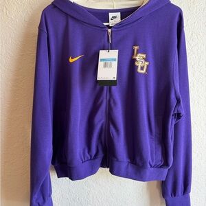 NWT LSU Tigers Nike Full Zip Crop Hoodie Women’s Medium Bayou Bengals